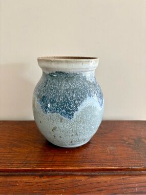 Signed Handmade Blue Pottery Vase made in Vancouver